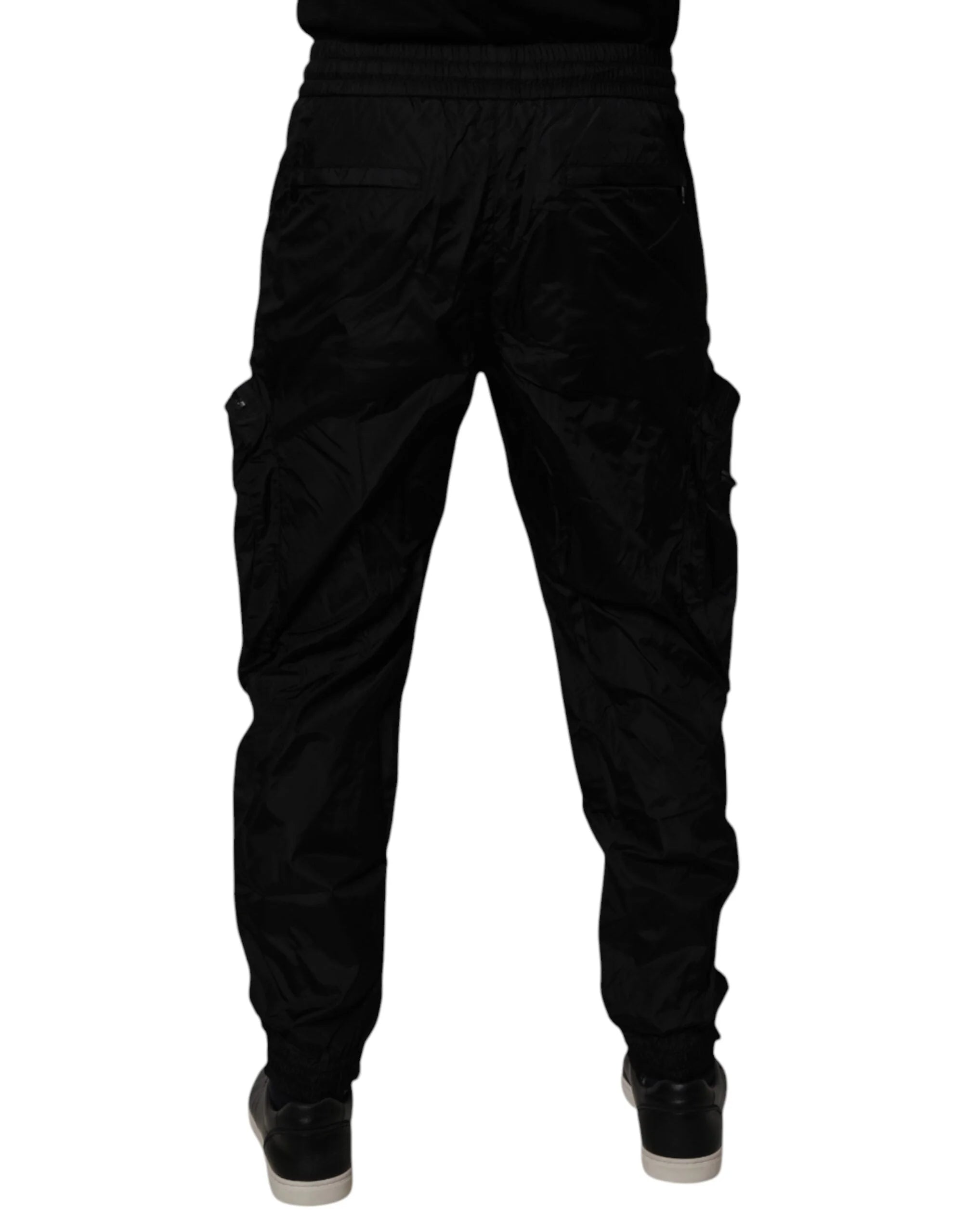 Dolce & Gabbana Black Nylon Cargo Jogger Men Sweatpants Pants - IT48 | M - Joggers