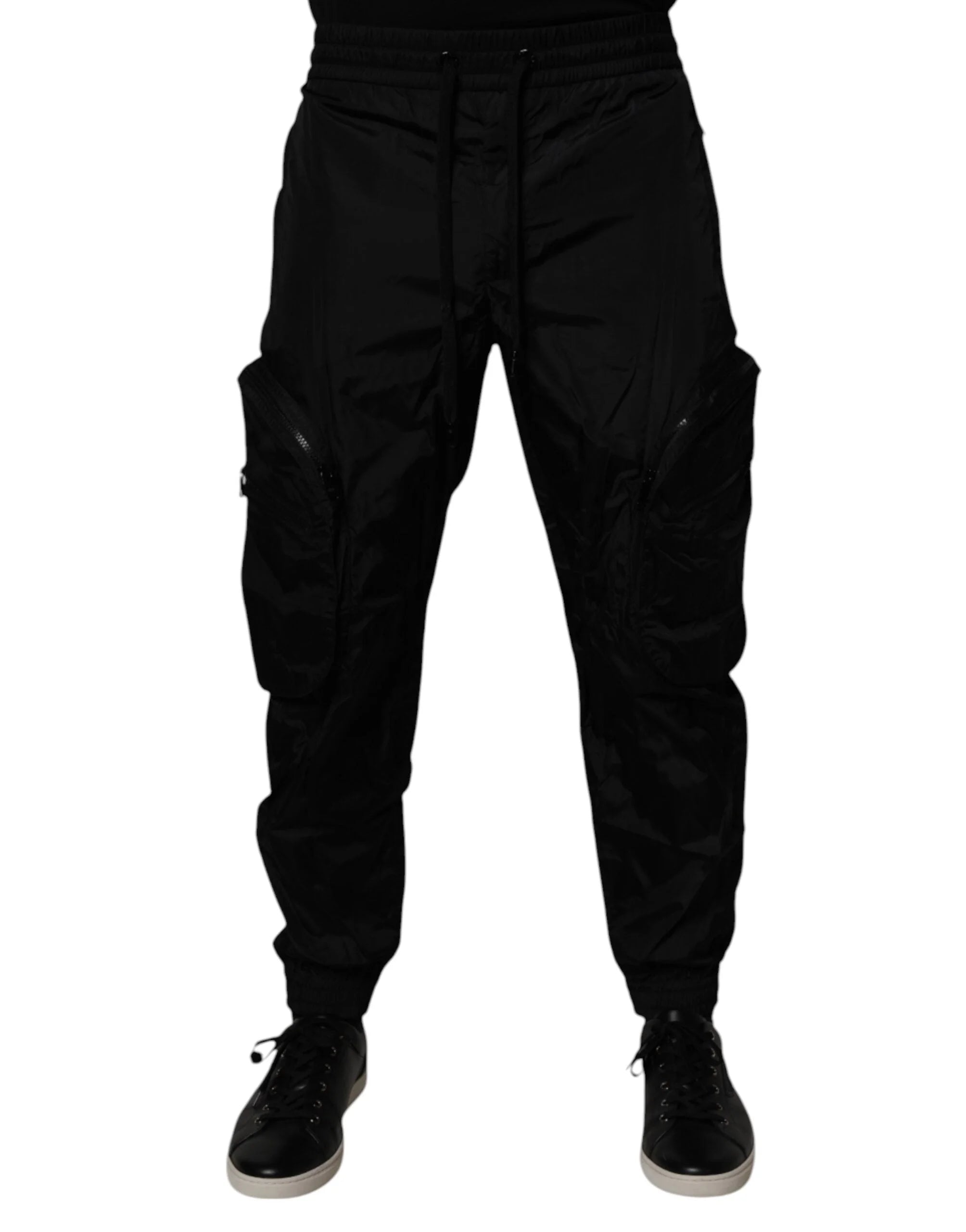 Dolce & Gabbana Black Nylon Cargo Jogger Men Sweatpants Pants - IT48 | M - Joggers