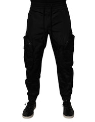 Dolce & Gabbana Black Nylon Cargo Jogger Men Sweatpants Pants - IT48 | M - Joggers