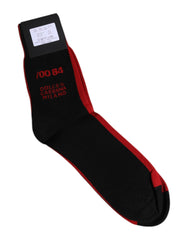 Dolce & Gabbana Black Nylon DG Logo Mid Calf Men Socks - L