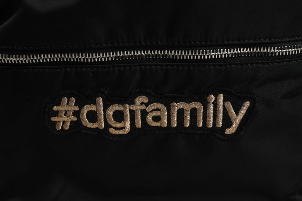 Dolce & Gabbana Black Nylon #DGFAMILY Embellished Backpack VULCANO Bag - Backpacks