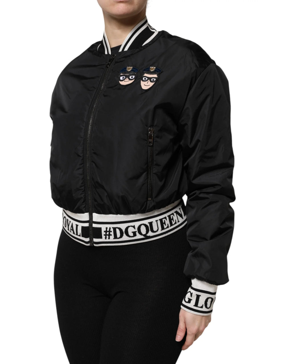 Dolce & Gabbana Black Nylon #DGFamily Full Zip Bomber Jacket - IT38 | XS - Bomber Jackets