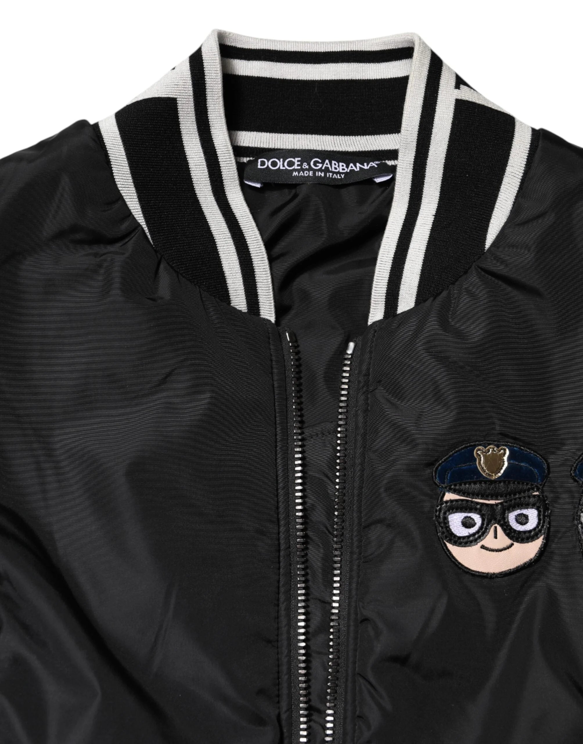 Dolce & Gabbana Black Nylon #DGFamily Full Zip Bomber Jacket - IT38 | XS - Bomber Jackets