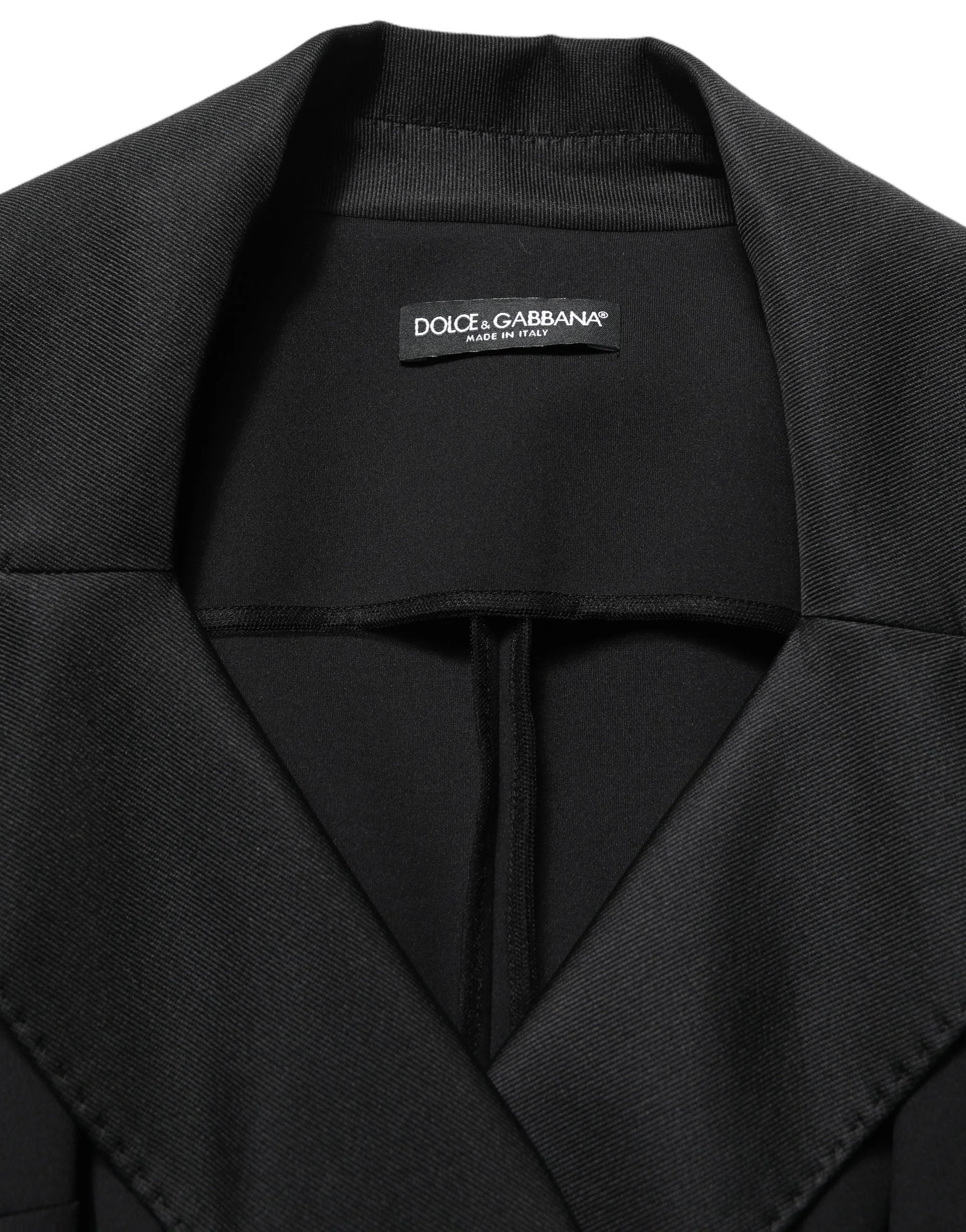 Dolce & Gabbana Black Nylon Double Breasted Coat Jacket - IT40|S