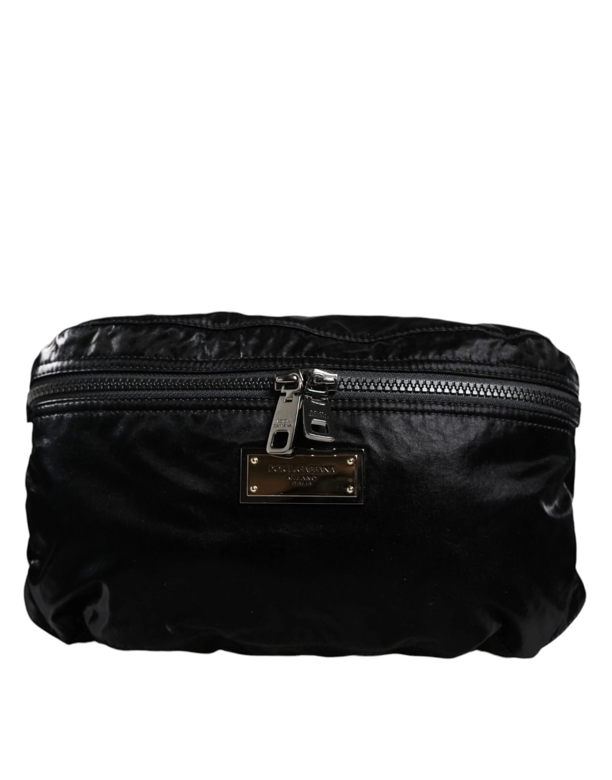 Dolce & Gabbana Black Nylon Fabric Belt Waist Fanny Pack Bag - Fanny Packs