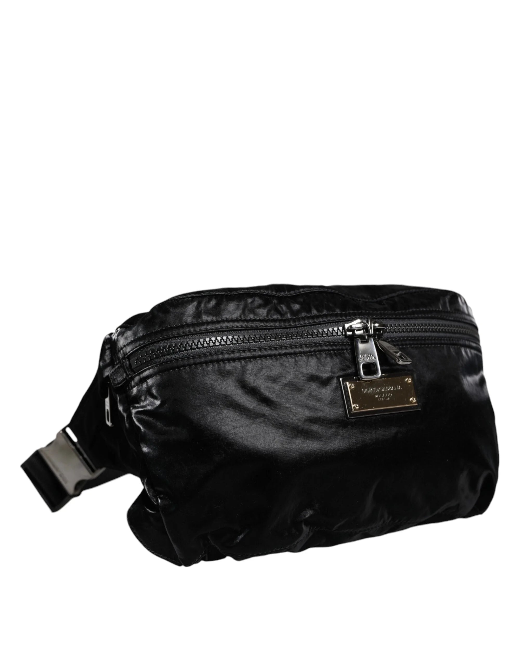 Dolce & Gabbana Black Nylon Fabric Belt Waist Fanny Pack Bag - Fanny Packs