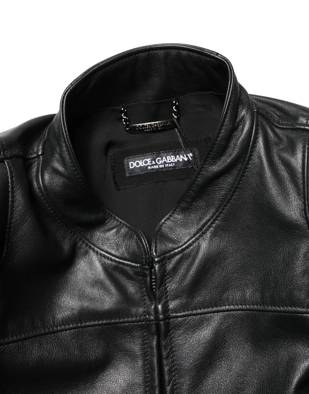 Dolce & Gabbana Zwart Nylon Rits Heren Biker Jas - IT48 | M - Jassen & Jacks