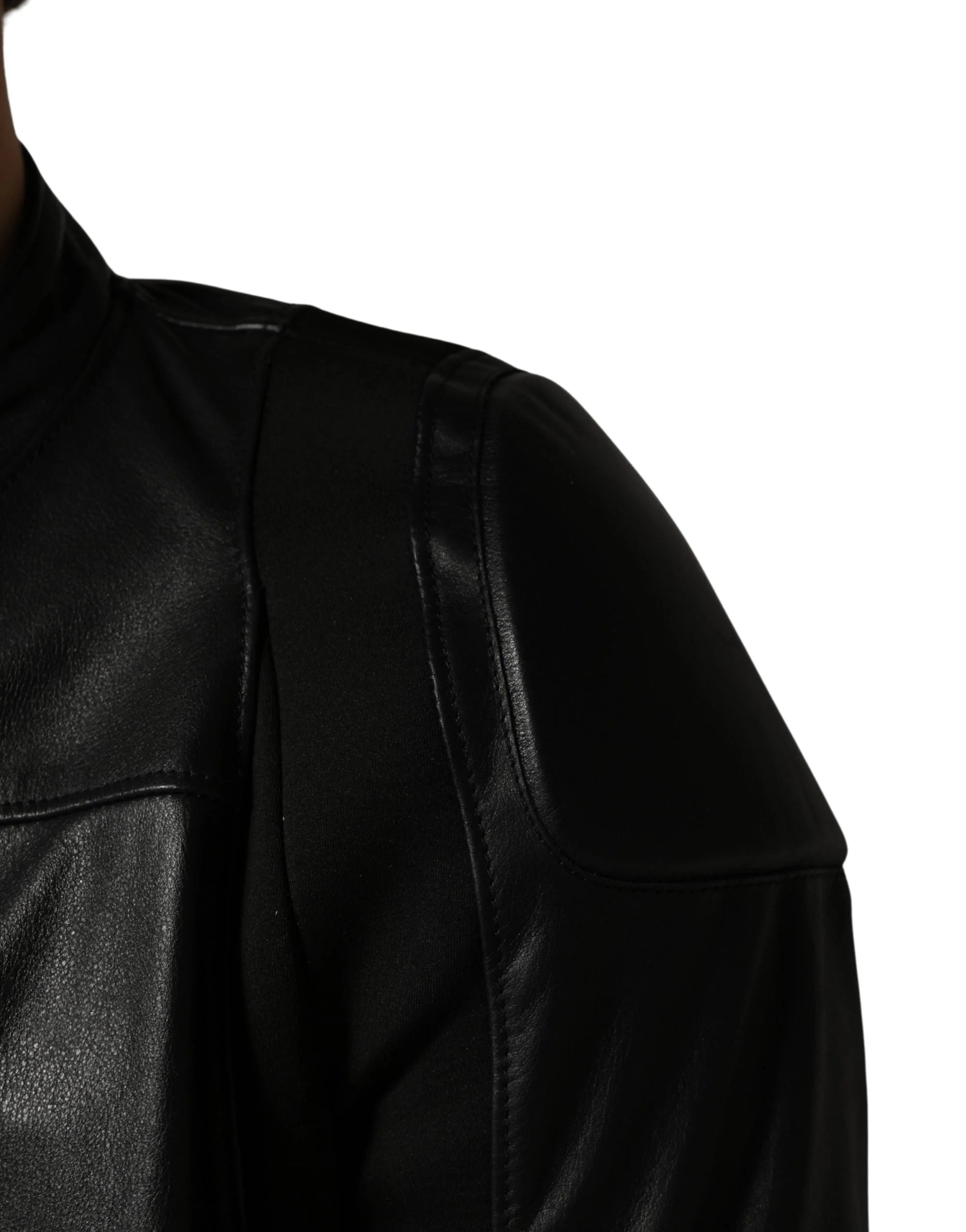 Dolce & Gabbana Black Nylon Full Zip Men Biker Coat Jacket - IT48 | M - Jassen & Jackets