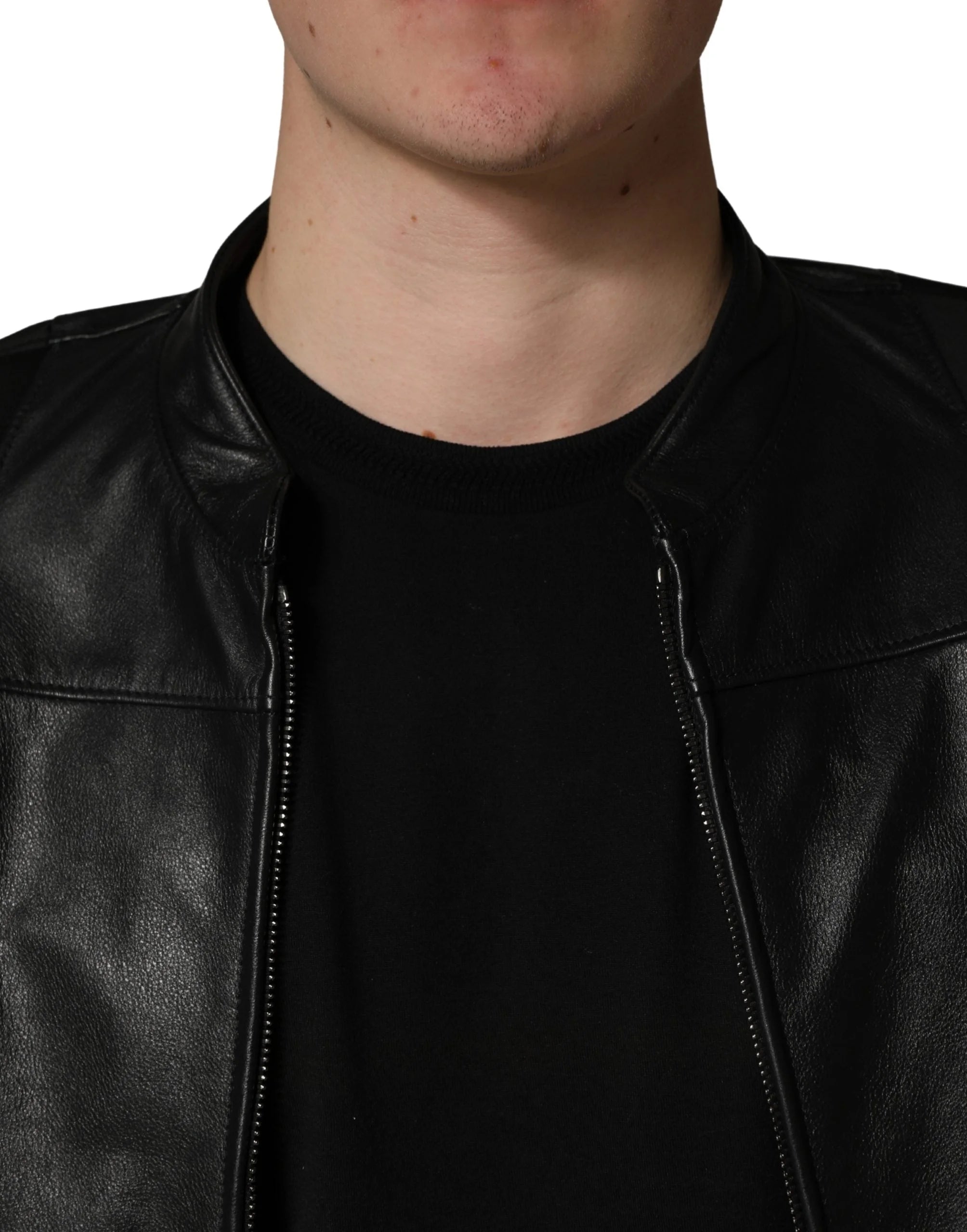 Dolce & Gabbana Black Nylon Full Zip Men Biker Coat Jacket - IT48 | M - Jassen & Jackets