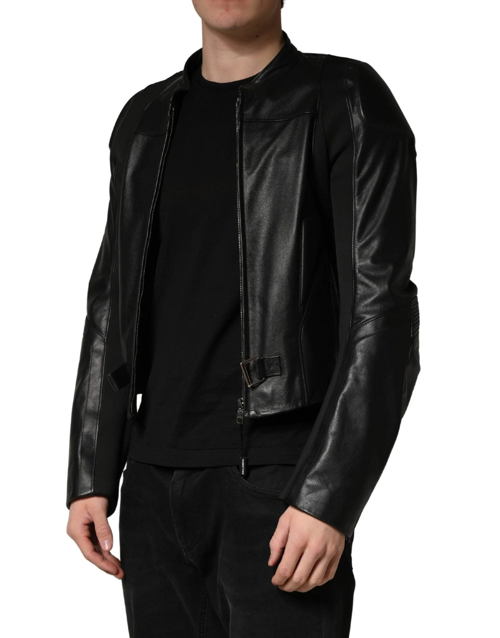 Dolce & Gabbana Black Nylon Full Zip Men Biker Coat Jacket - IT48 | M - Jassen & Jackets