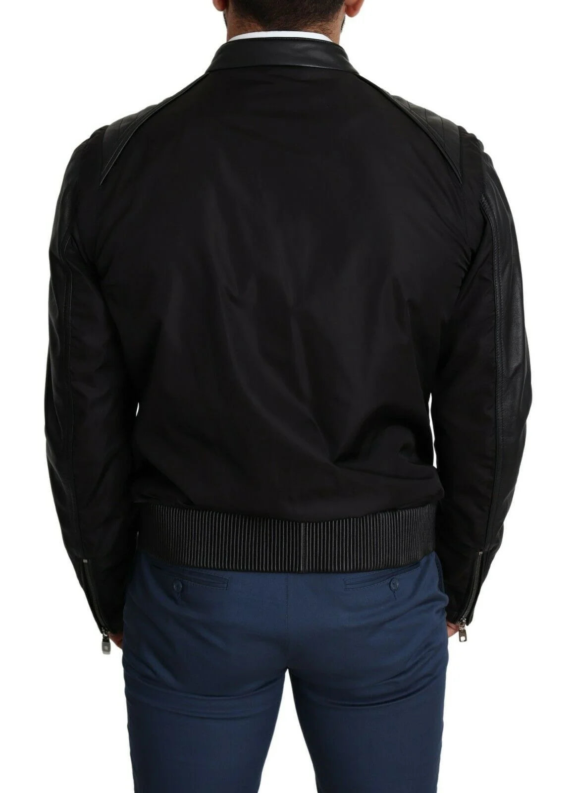 Dolce & Gabbana Black Nylon Full Zip Men Bomber Coat Jacket - Bomber Jackets