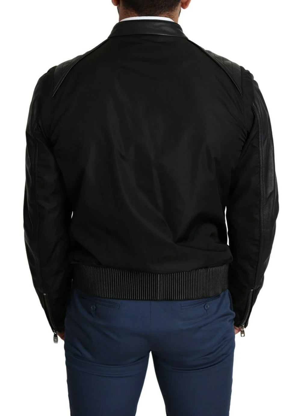 Dolce & Gabbana Black Nylon Full Zip Men Bomber Coat Jacket - Bomber Jackets