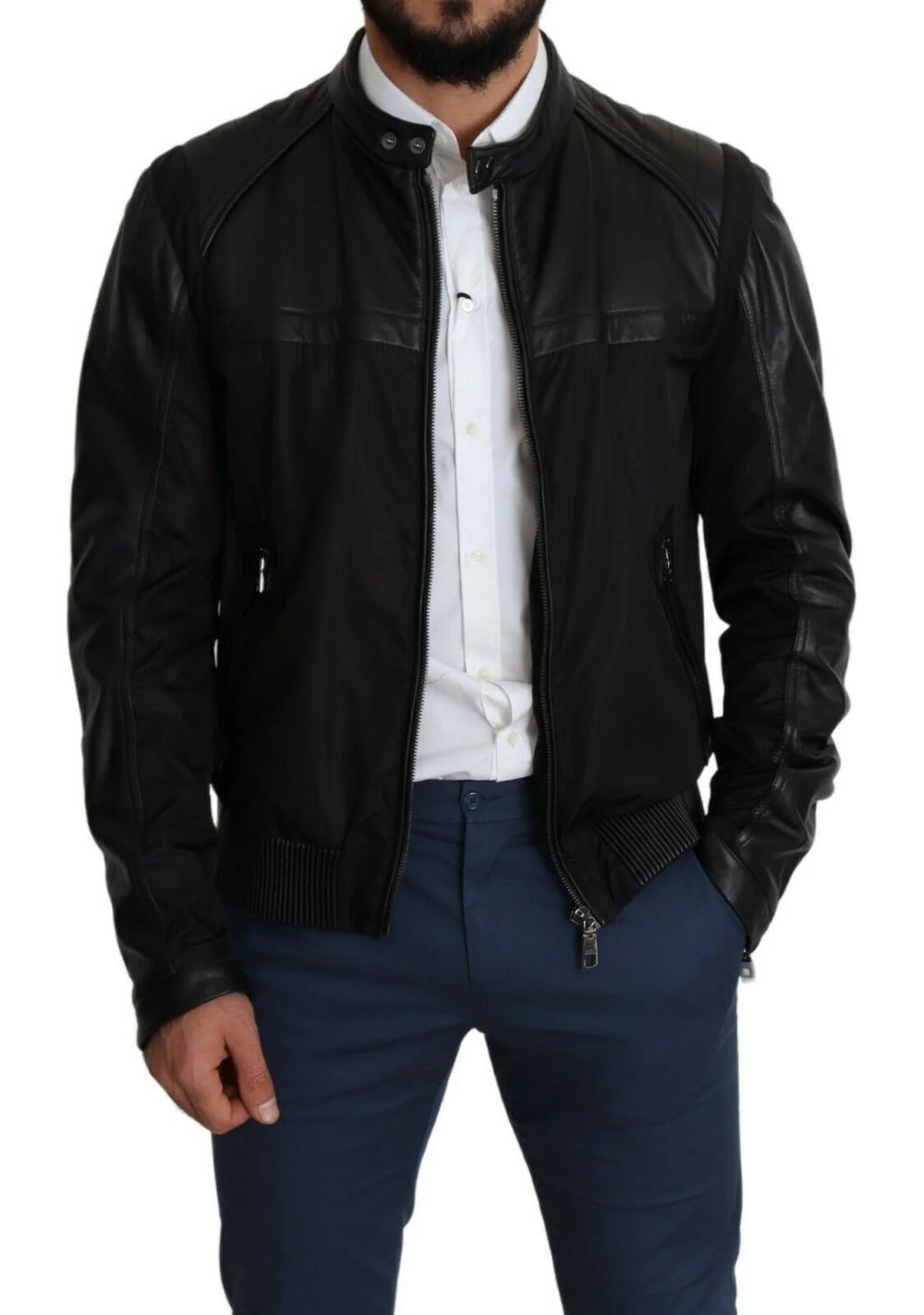 Dolce & Gabbana Black Nylon Full Zip Men Bomber Coat Jacket - Bomber Jackets