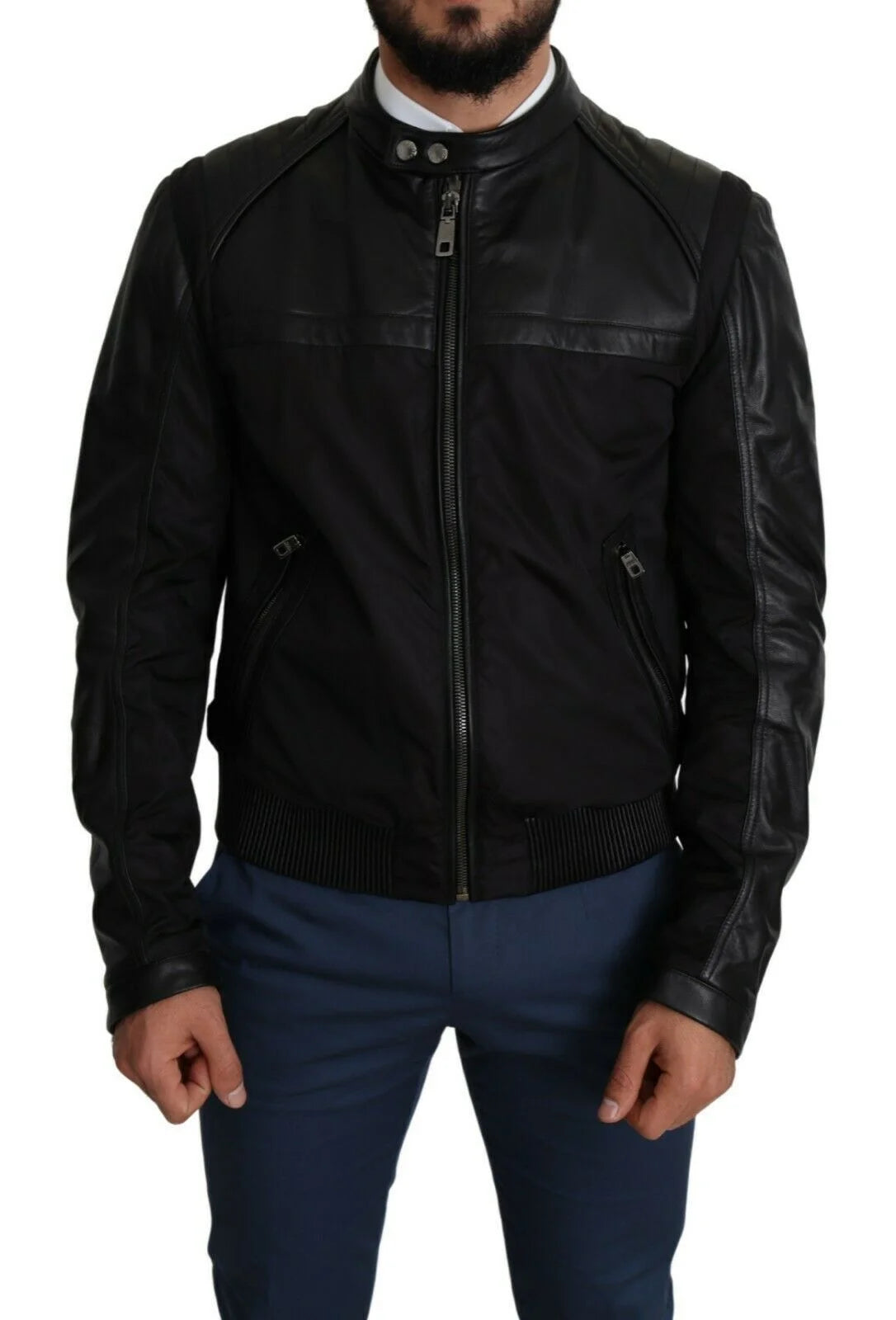 Dolce & Gabbana Black Nylon Full Zip Men Bomber Coat Jacket - Bomber Jackets