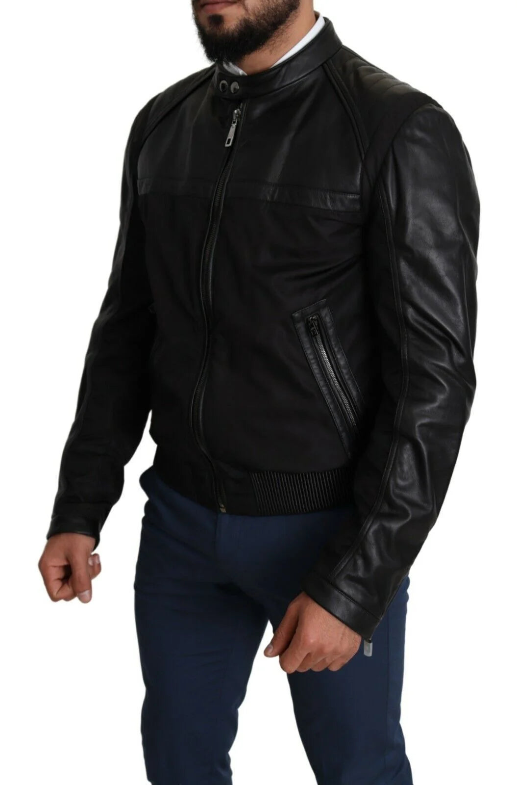 Dolce & Gabbana Black Nylon Full Zip Men Bomber Coat Jacket - Bomber Jackets