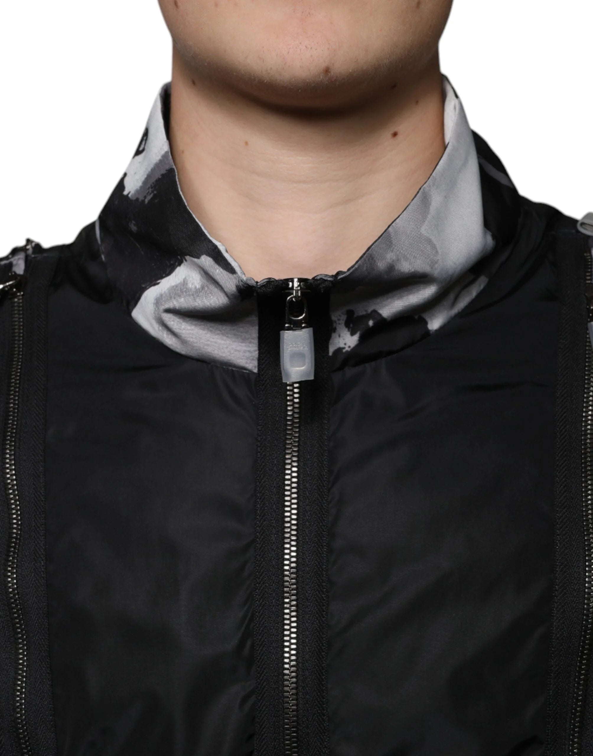 Dolce & Gabbana Black Nylon Full Zip Men Bomber Jacket - IT54 | XL - Bomber Jackets