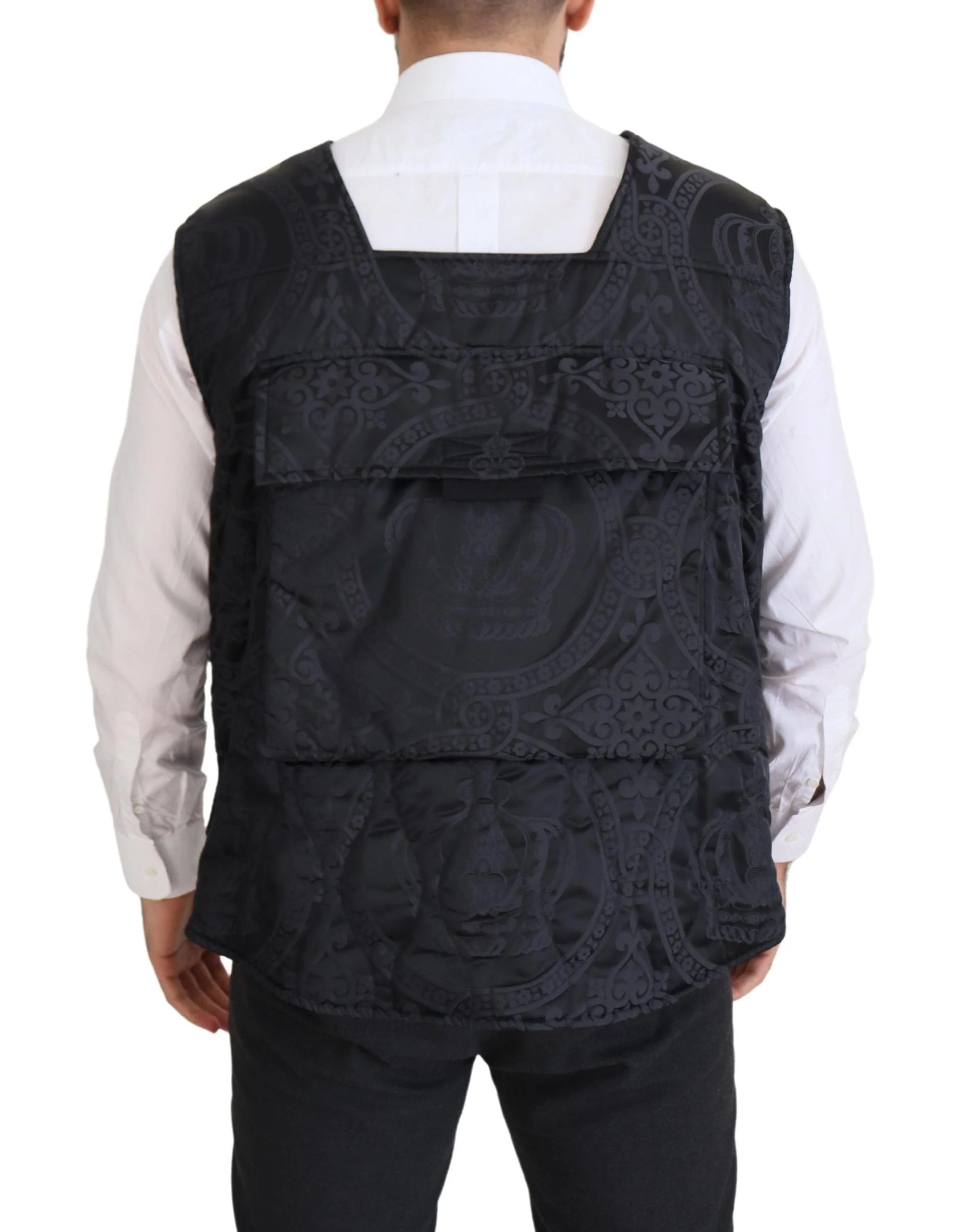 Dolce & Gabbana Black Nylon Full Zip Sleeveless Jacket - IT50 | L - Vests