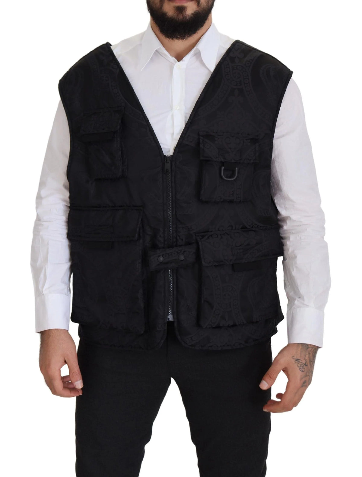 Dolce & Gabbana Black Nylon Full Zip Sleeveless Jacket - IT50 | L - Vests