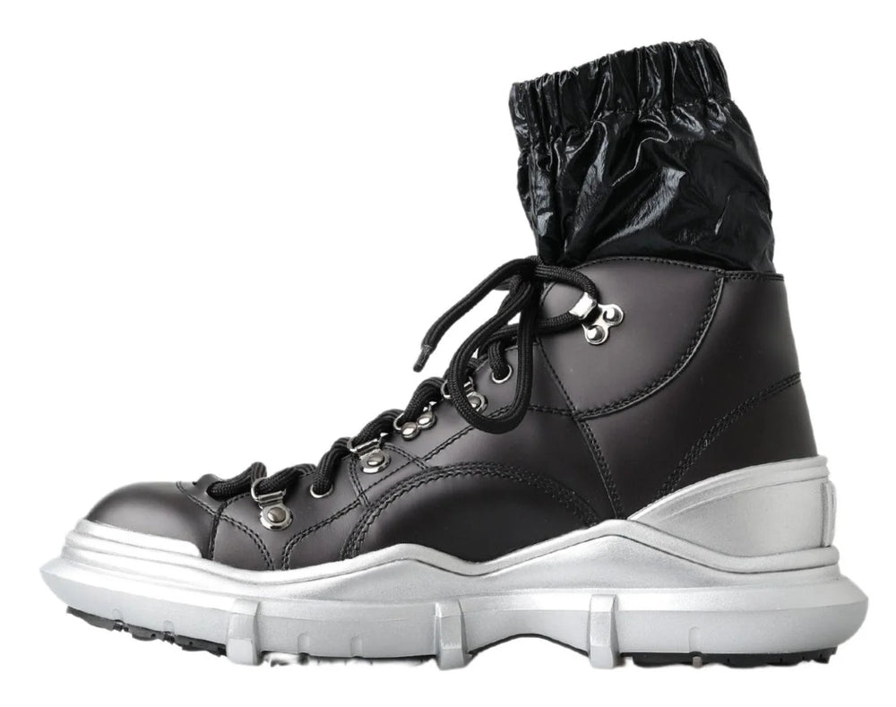 Dolce & Gabbana Black Nylon Galileo High Top Sneakers Shoes - EU41/US8
