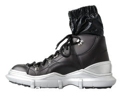 Dolce & Gabbana Black Nylon Galileo High Top Sneakers Shoes - EU41/US8
