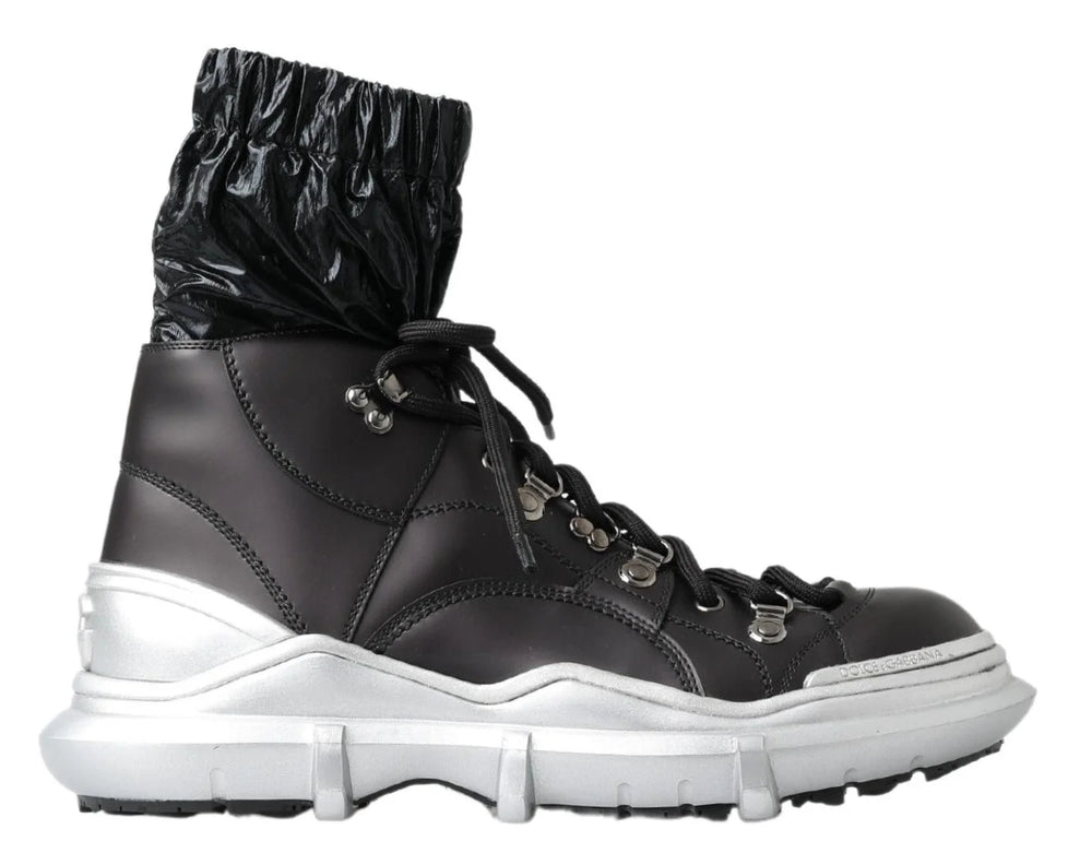 Dolce & Gabbana Black Nylon Galileo High Top Sneakers Shoes - EU41/US8
