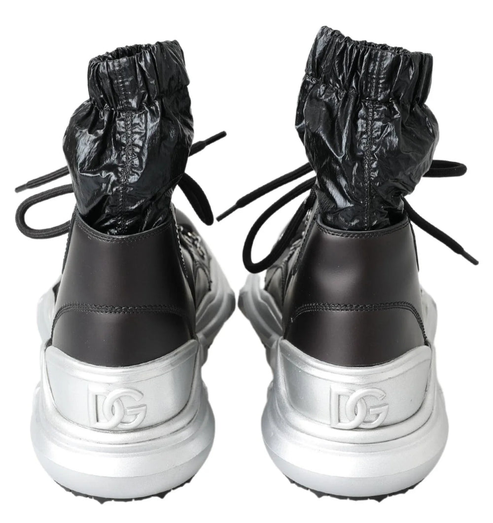 Dolce & Gabbana Black Nylon Galileo High Top Sneakers Shoes - EU41/US8