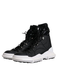 Dolce & Gabbana Black Nylon Galileo High Top Sneakers Shoes - EU44/US11