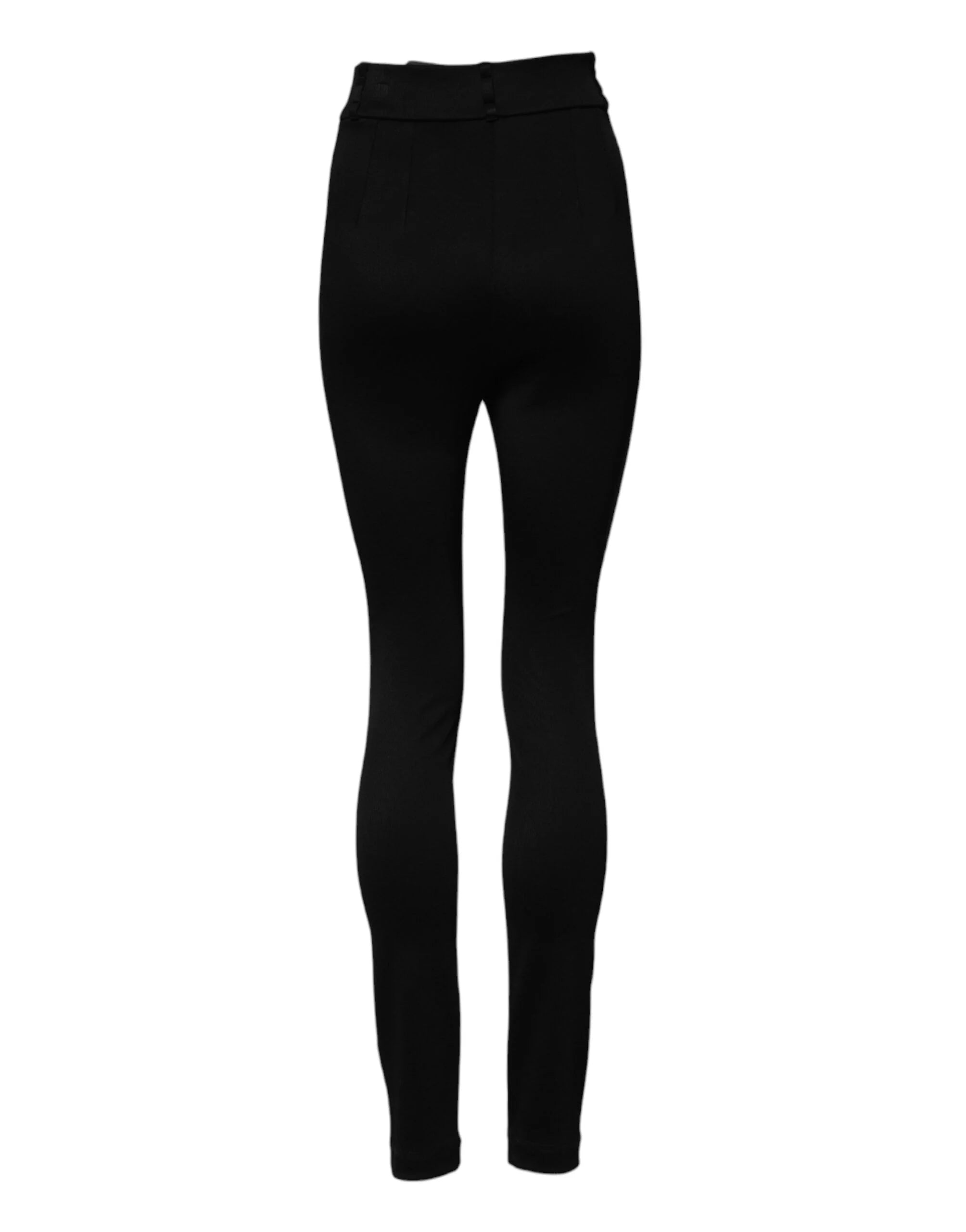 Dolce & Gabbana Black Nylon High Waist Skinny Leggings Pants - IT40|S - Leggings