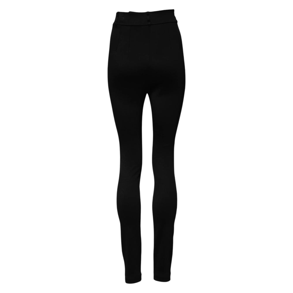 Dolce & Gabbana Black Nylon High Waist Skinny Leggings Pants - IT40|S - Leggings