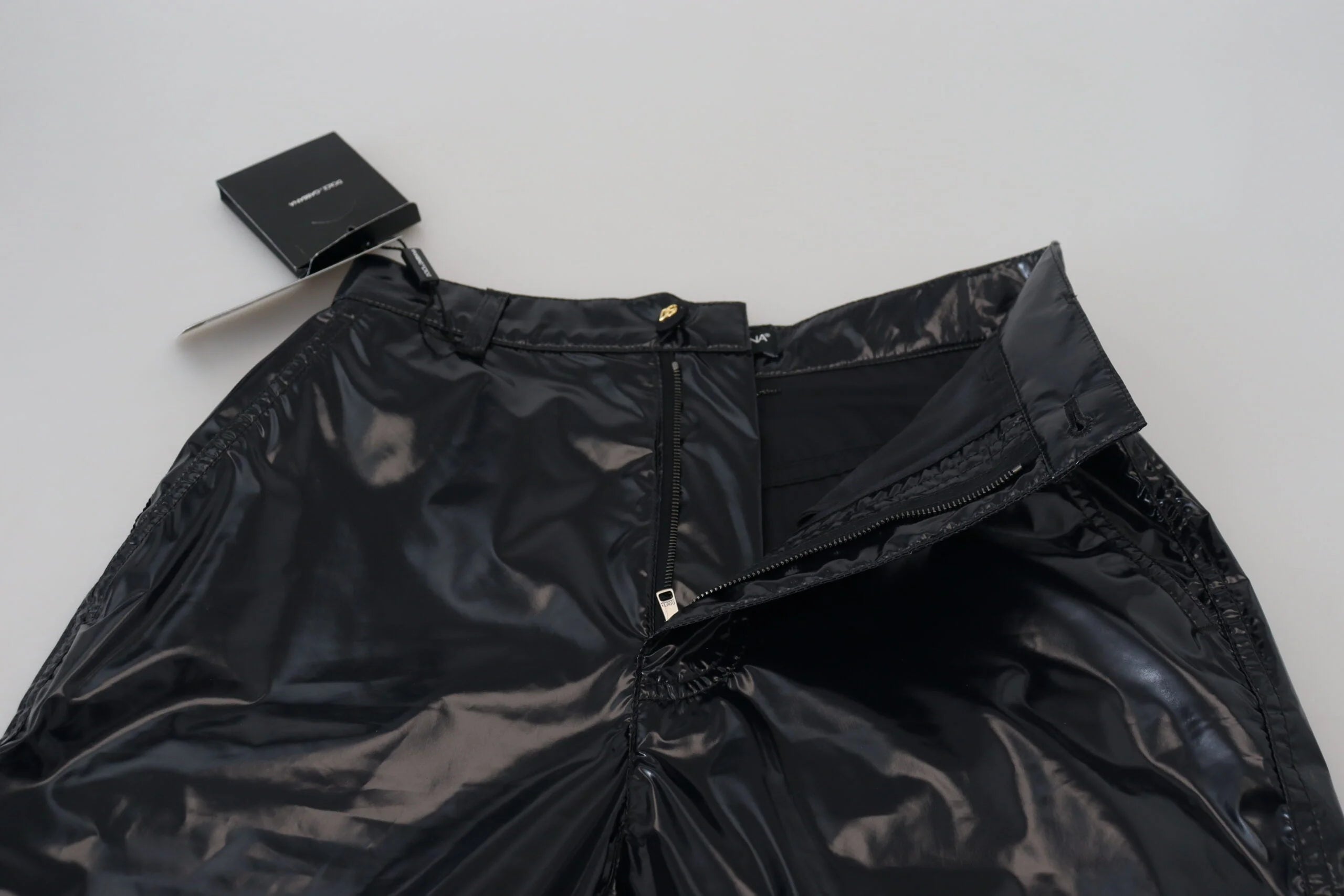 Dolce & Gabbana Black Nylon High Waist Skinny Pants - IT40|S - Trousers