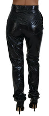 Dolce & Gabbana Black Nylon High Waist Skinny Pants - IT40|S - Trousers