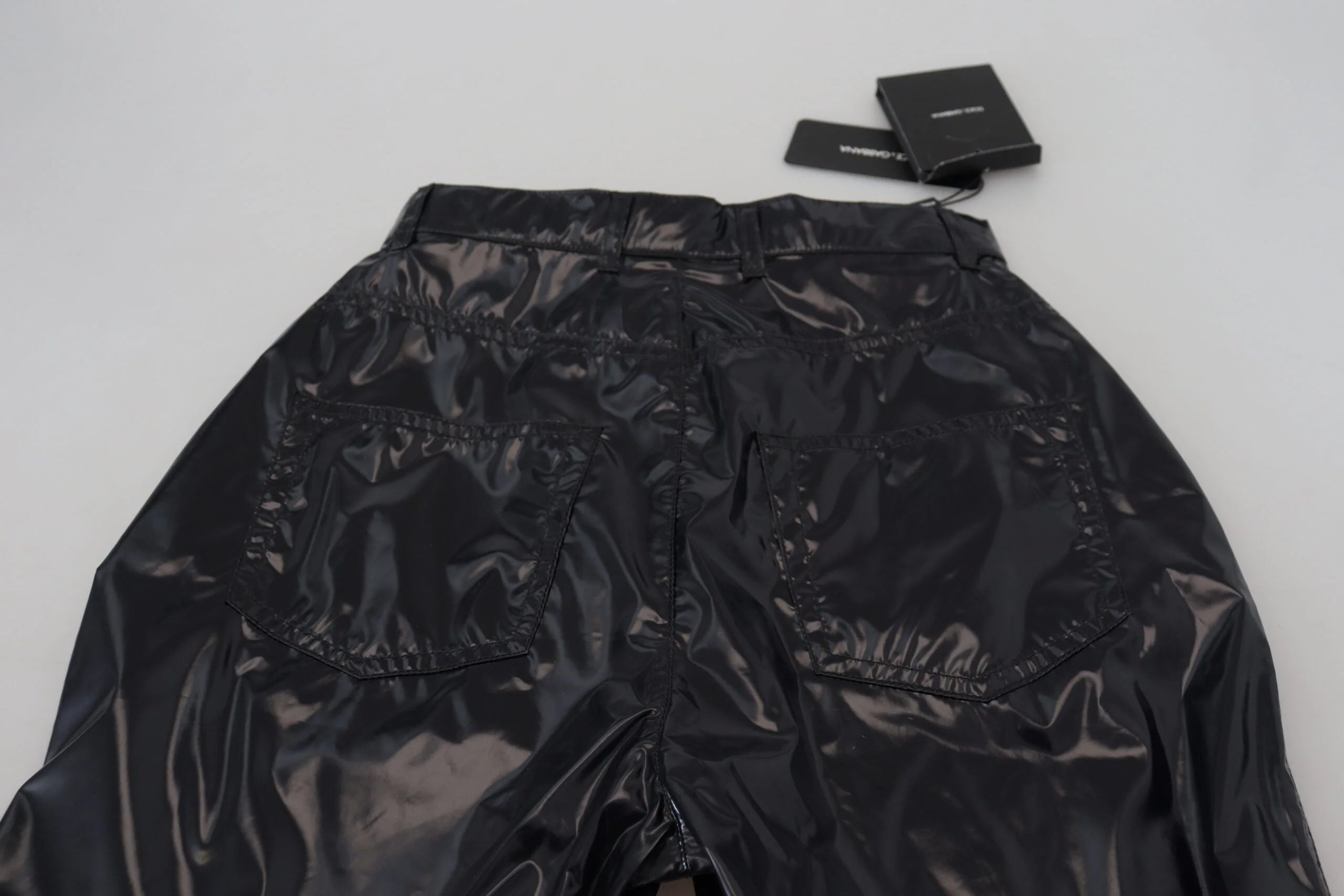 Dolce & Gabbana Black Nylon High Waist Skinny Pants - IT40|S - Trousers