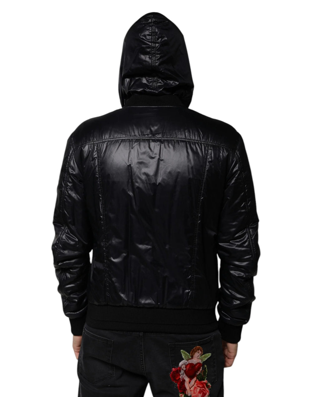 Dolce & Gabbana Black Nylon Hooded Full Zip Blouson Jacket - IT50 | L - Track Jackets