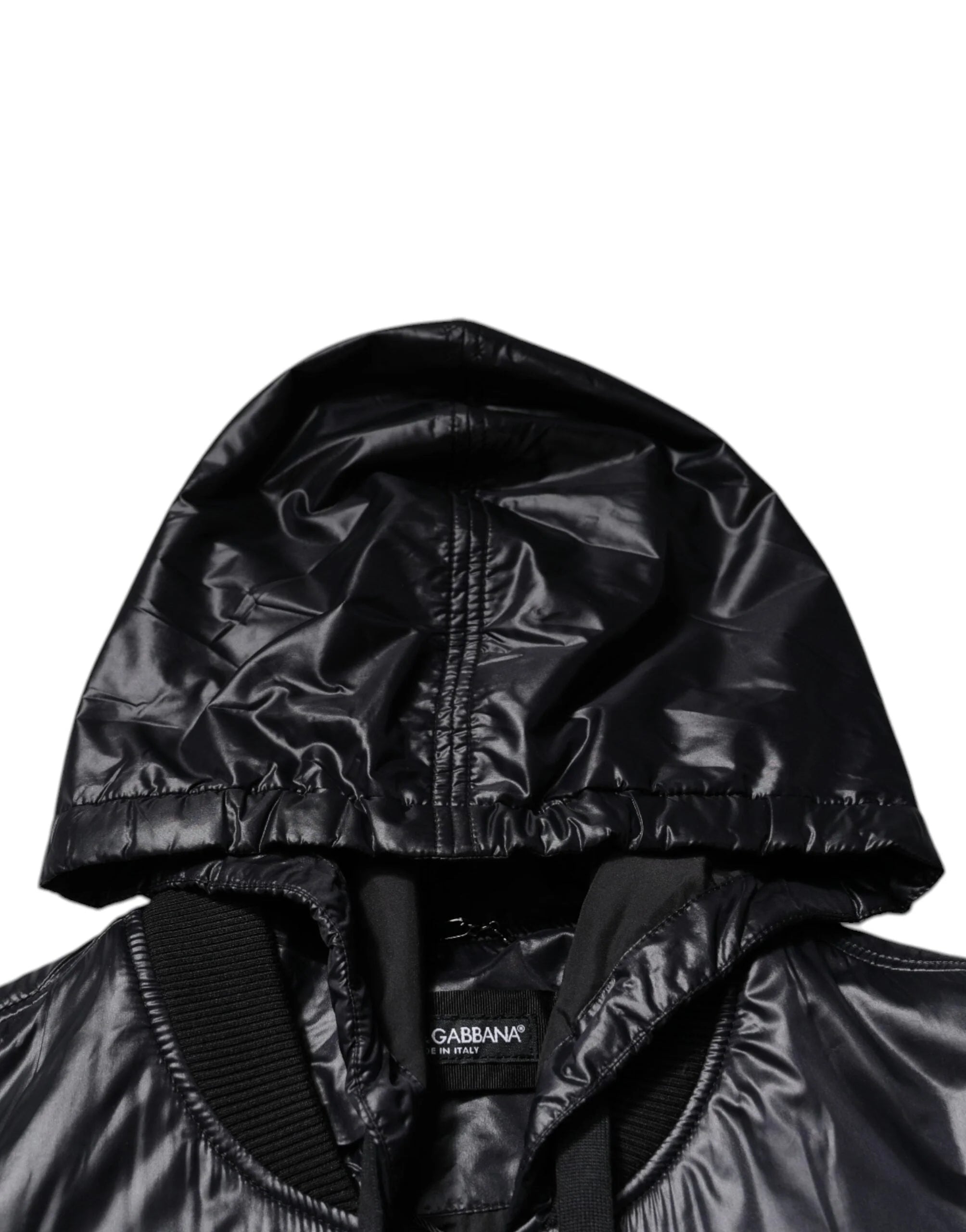 Dolce & Gabbana Black Nylon Hooded Full Zip Blouson Jacket - IT50 | L - Track Jackets