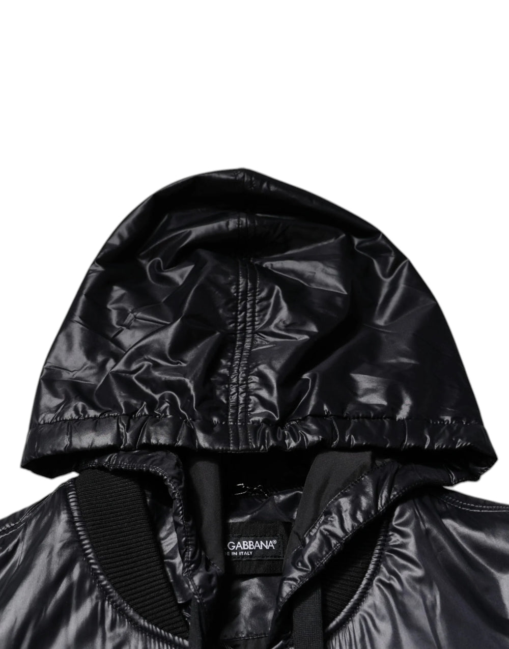 Dolce & Gabbana Black Nylon Hooded Full Zip Blouson Jacket - IT50 | L - Track Jackets