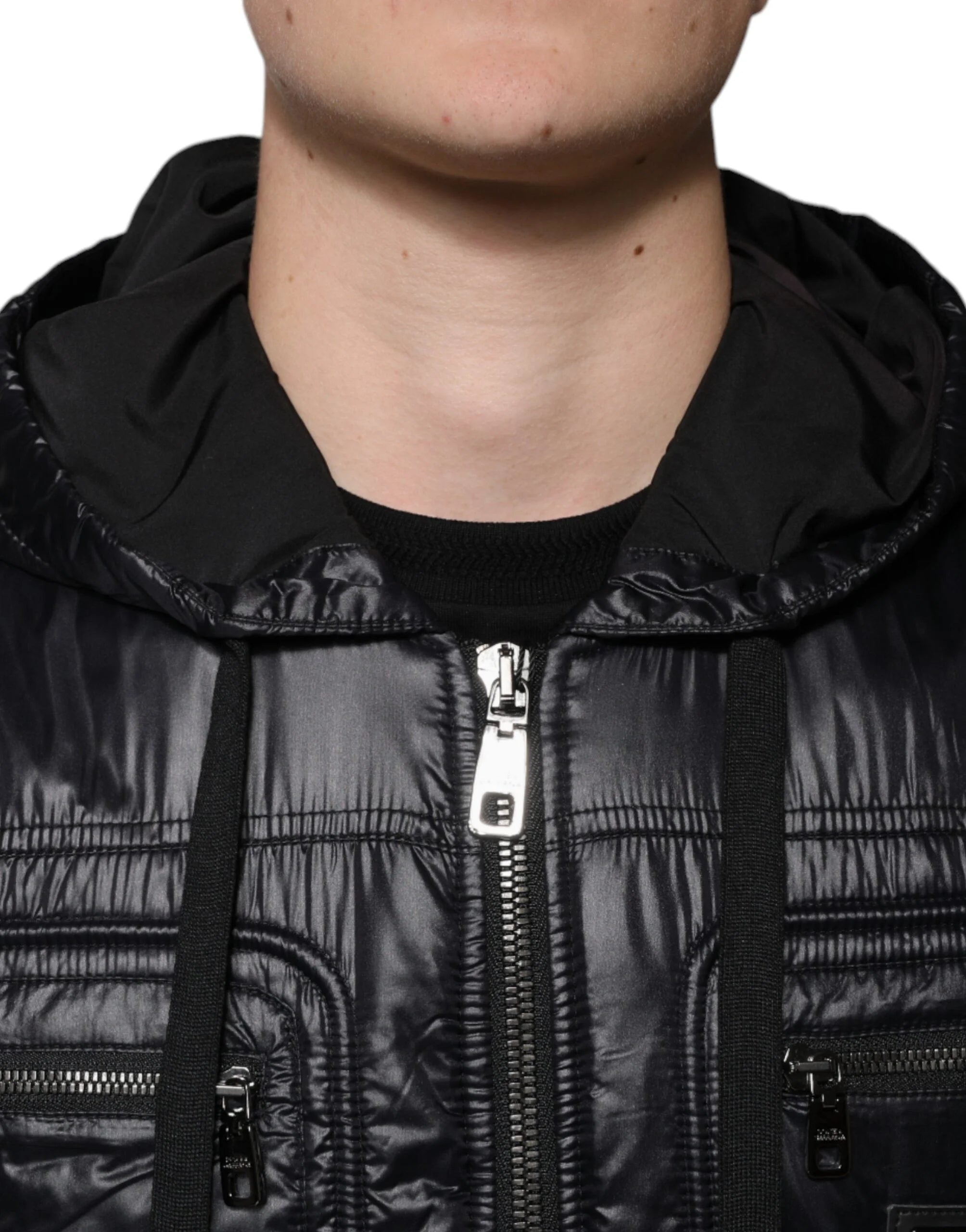 Dolce & Gabbana Black Nylon Hooded Full Zip Blouson Jacket - IT50 | L - Track Jackets