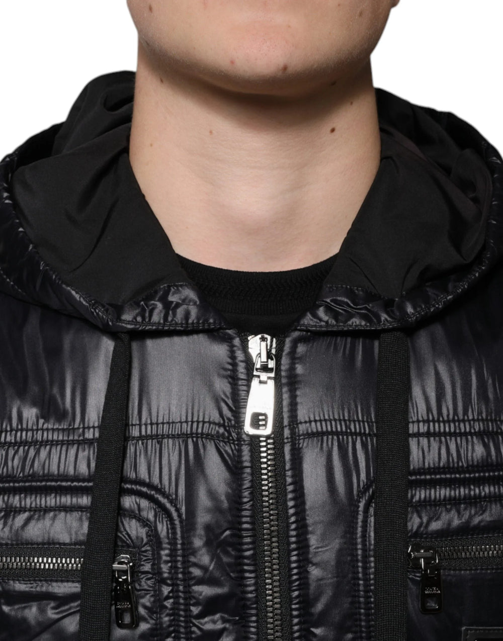 Dolce & Gabbana Black Nylon Hooded Full Zip Blouson Jacket - IT50 | L - Track Jackets