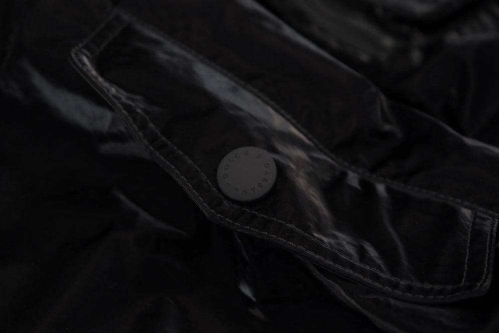 Dolce & Gabbana Black Nylon Hooded Full Zip Bomber Jacket - IT48 | M - Bomber Jackets