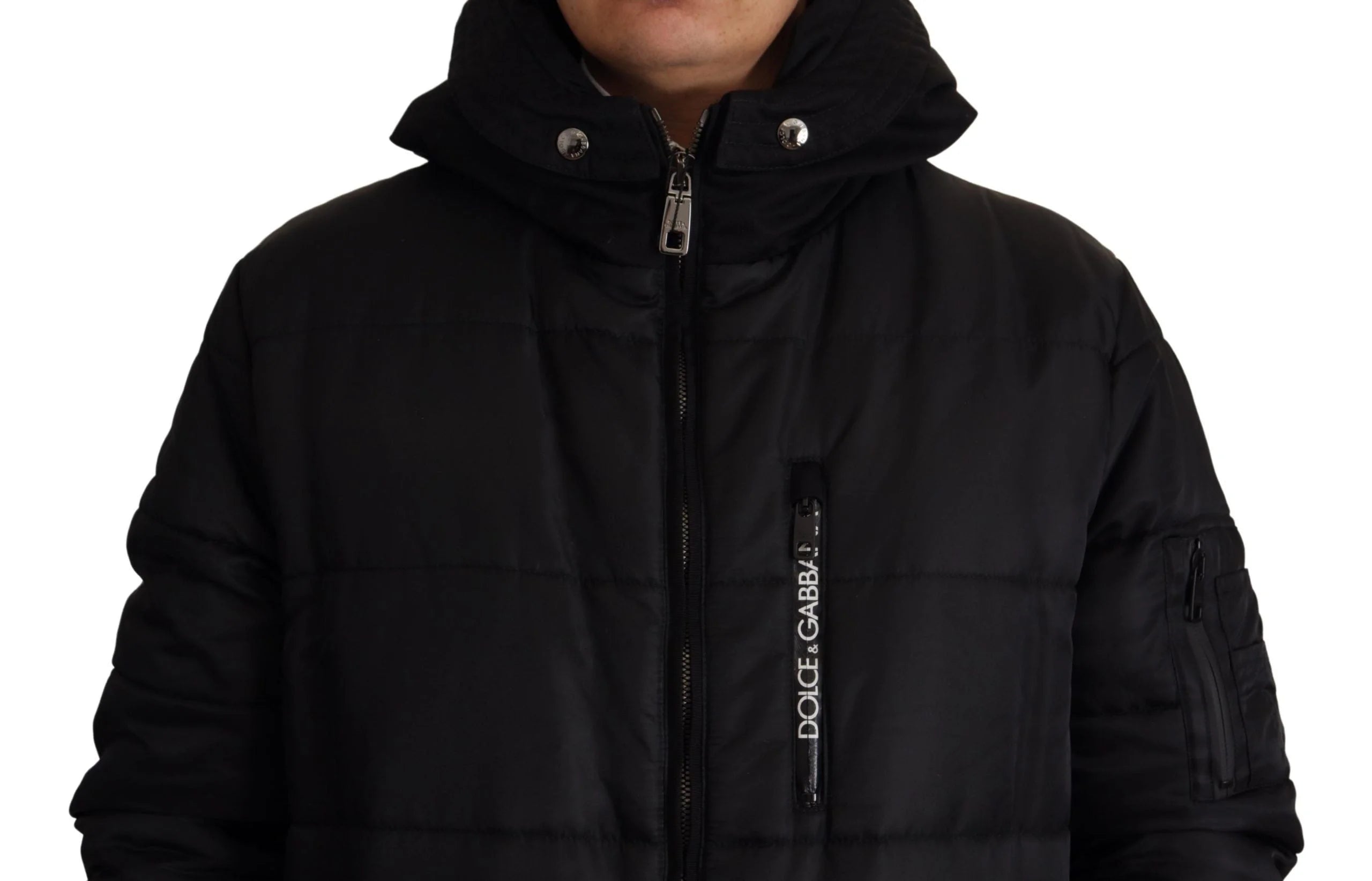 Dolce & Gabbana Black Nylon Hooded Parka Coat Winter Jacket - IT46 | S - Parkas