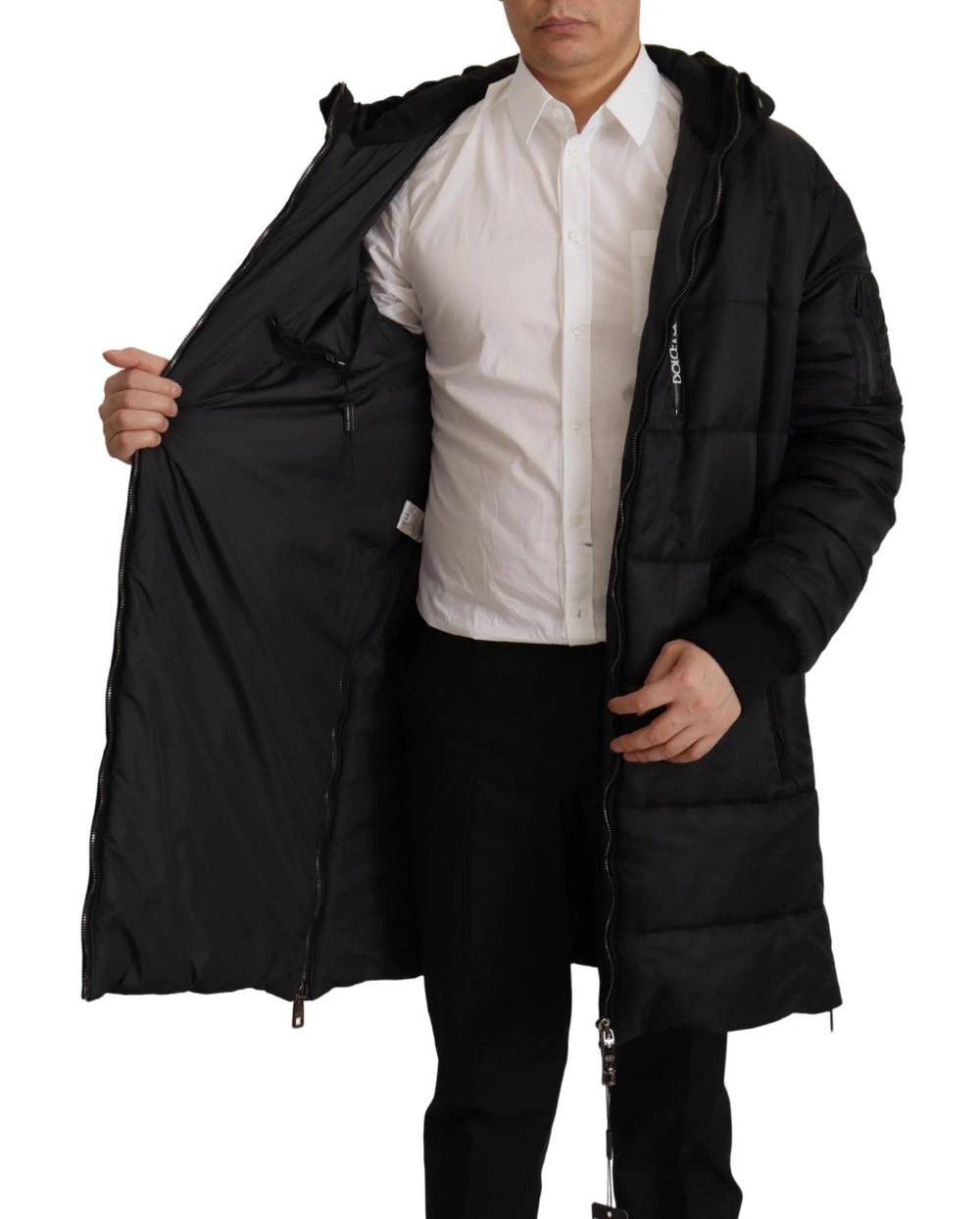 Dolce & Gabbana Black Nylon Hooded Parka Coat Winter Jacket - IT46 | S - Parkas