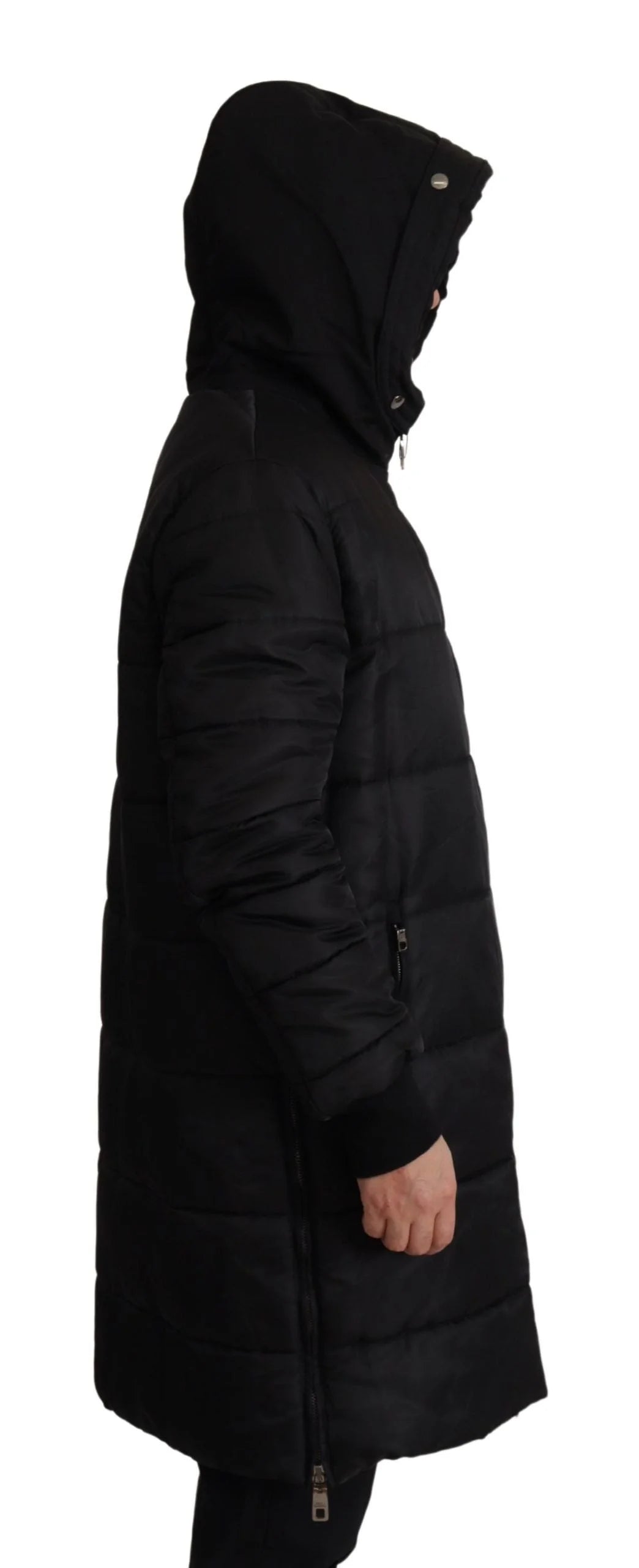 Dolce & Gabbana Black Nylon Hooded Parka Coat Winter Jacket - IT46 | S - Parkas