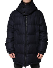 Dolce & Gabbana Black Nylon Hooded Puffer Men Coat Jacket - IT50 | L - Puffer Jackets