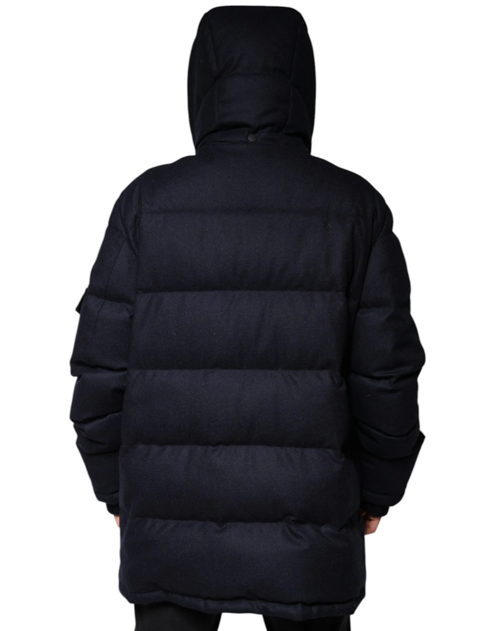 Dolce & Gabbana Black Nylon Hooded Puffer Men Coat Jacket - IT50 | L - Puffer Jackets