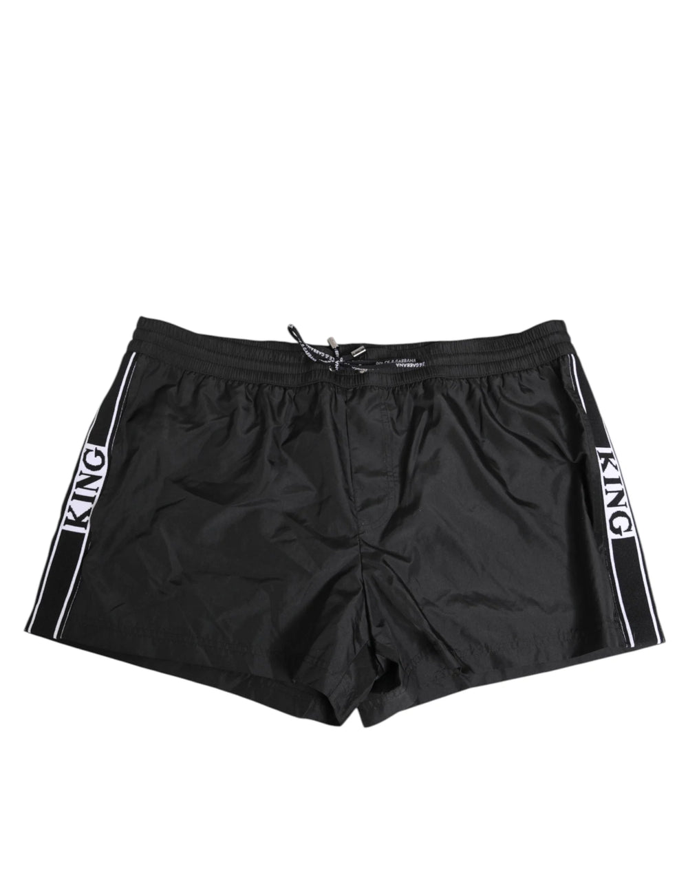 Dolce & Gabbana Black Nylon KING Sideband Men Boxer Shorts Swimwear - IT6| L