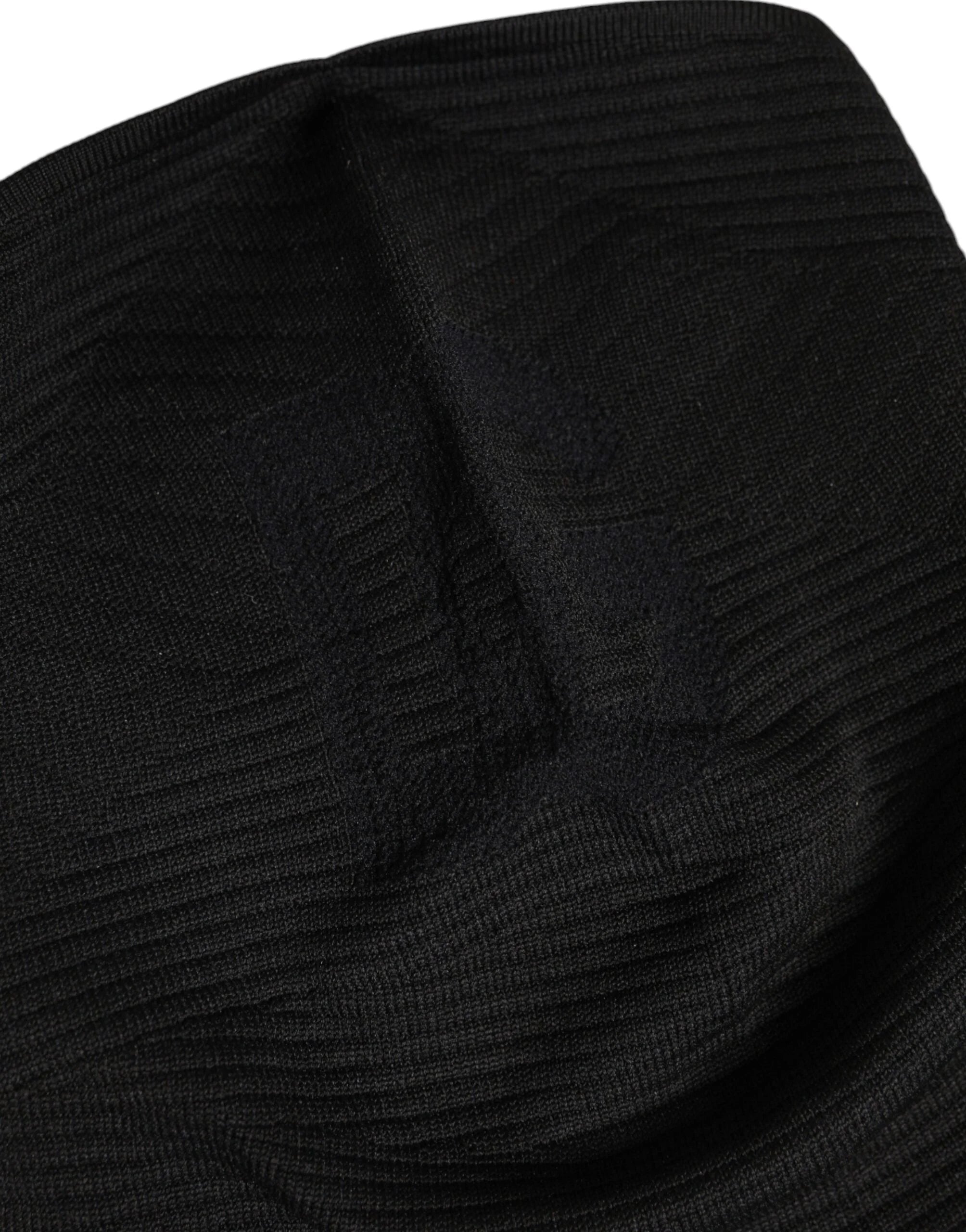 Dolce & Gabbana Black Nylon Knitted Ski Mask Balaclava - Balaclavas