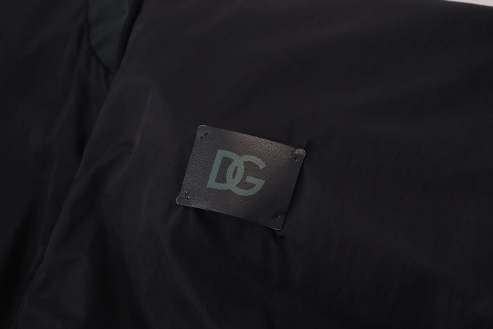 Dolce & Gabbana Black Nylon Logo Bomber Zipper Jacket - Bomber Jackets