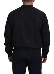 Dolce & Gabbana Black Nylon Logo Bomber Zipper Jacket - Bomber Jackets