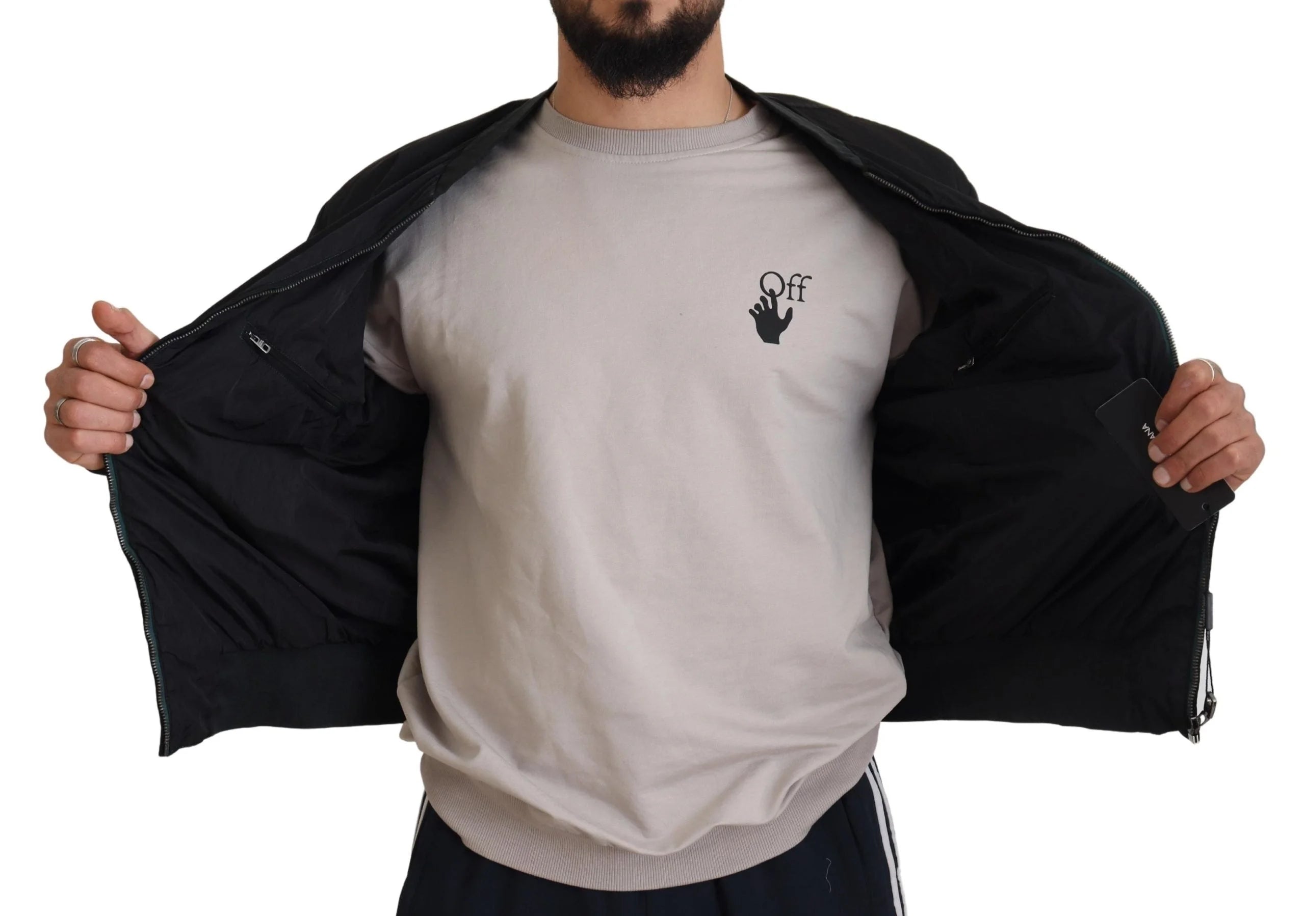 Dolce & Gabbana Black Nylon Logo Bomber Zipper Jacket - Bomber Jackets