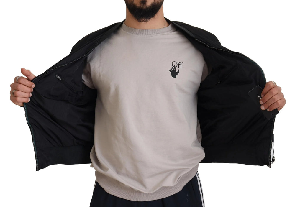 Dolce & Gabbana Black Nylon Logo Bomber Zipper Jacket - Bomber Jackets