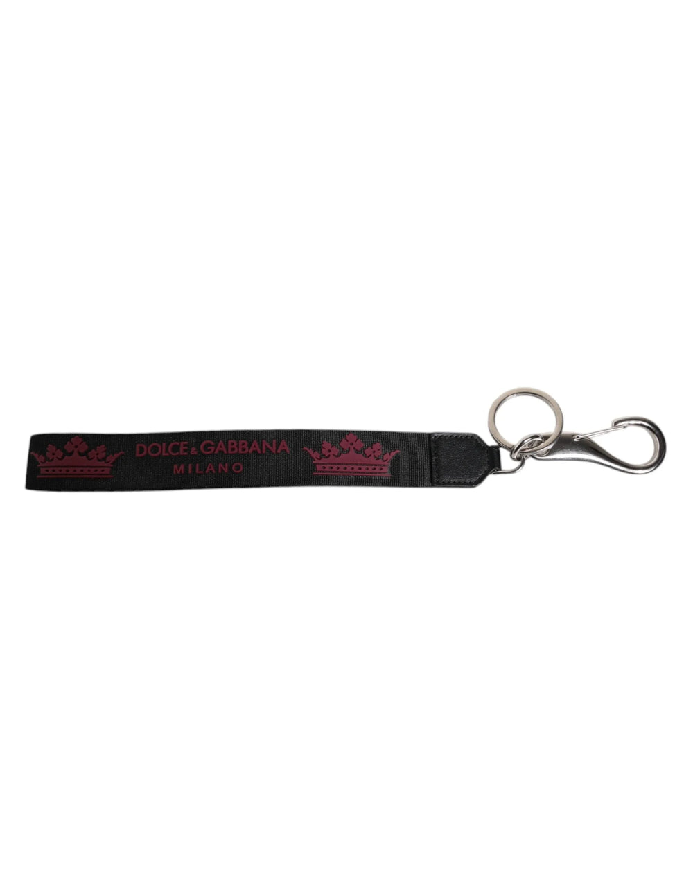 Dolce & Gabbana Black Nylon Logo DG Crown Men’s Holder Keychain Keyring - Keychains